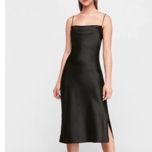 Express Satin Cowl Neck Midi Slip Dress